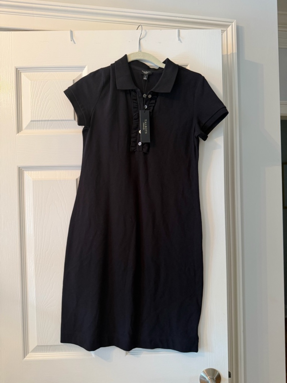 Talbots Black Short-Sleeve Polo Dress